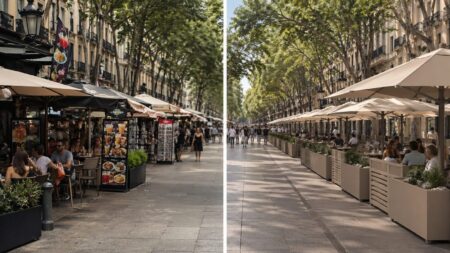 Nueva normativa en Barcelona regula terrazas en La Rambla: menos mesas, sin publicidad visible y diseño unificado obligatorio desde 2027 tras la remodelación del paseo