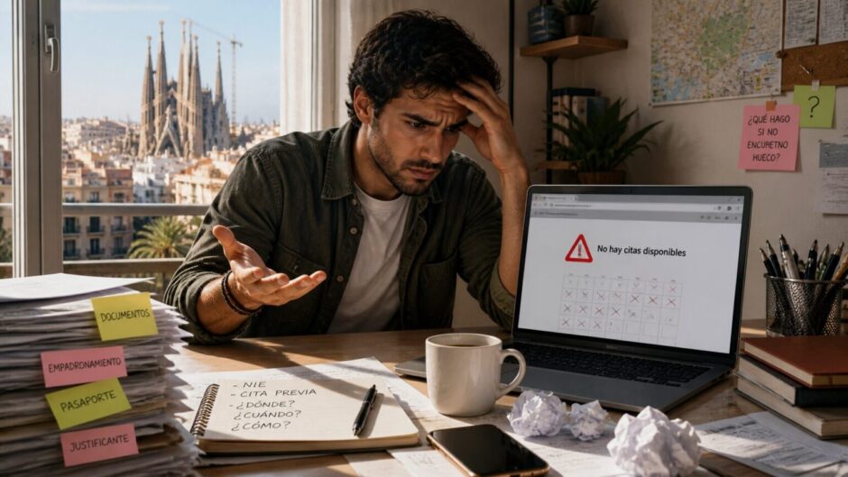 Cómo sacar el NIE en Barcelona en 2026: cita previa paso a paso, precio actualizado, documentos necesarios y qué hacer si no encuentras hueco. Guía práctica para extranjeros y nómadas digitales.