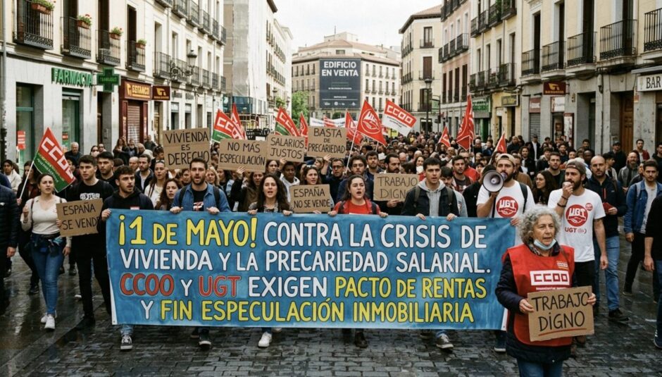 1 de Mayo en España: Sindicatos exigen vivienda y salarios