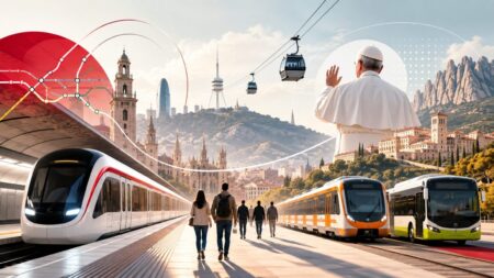 Cambios en metro, Rodalies, FGC y bus de Barcelona del 8 al 10 de junio por la visita del Papa León XIV: refuerzos, cierres de estaciones, lanzaderas a Montjuïc y acceso a Montserrat. Toda la guía práctica.