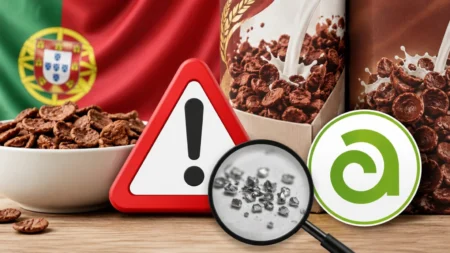 Alerta alimentaria en España por posible presencia de partículas de aluminio en cereales con chocolate Gran DIA y Golden Bridge procedentes de Portugal. Lotes retirados y aviso de AESAN.
