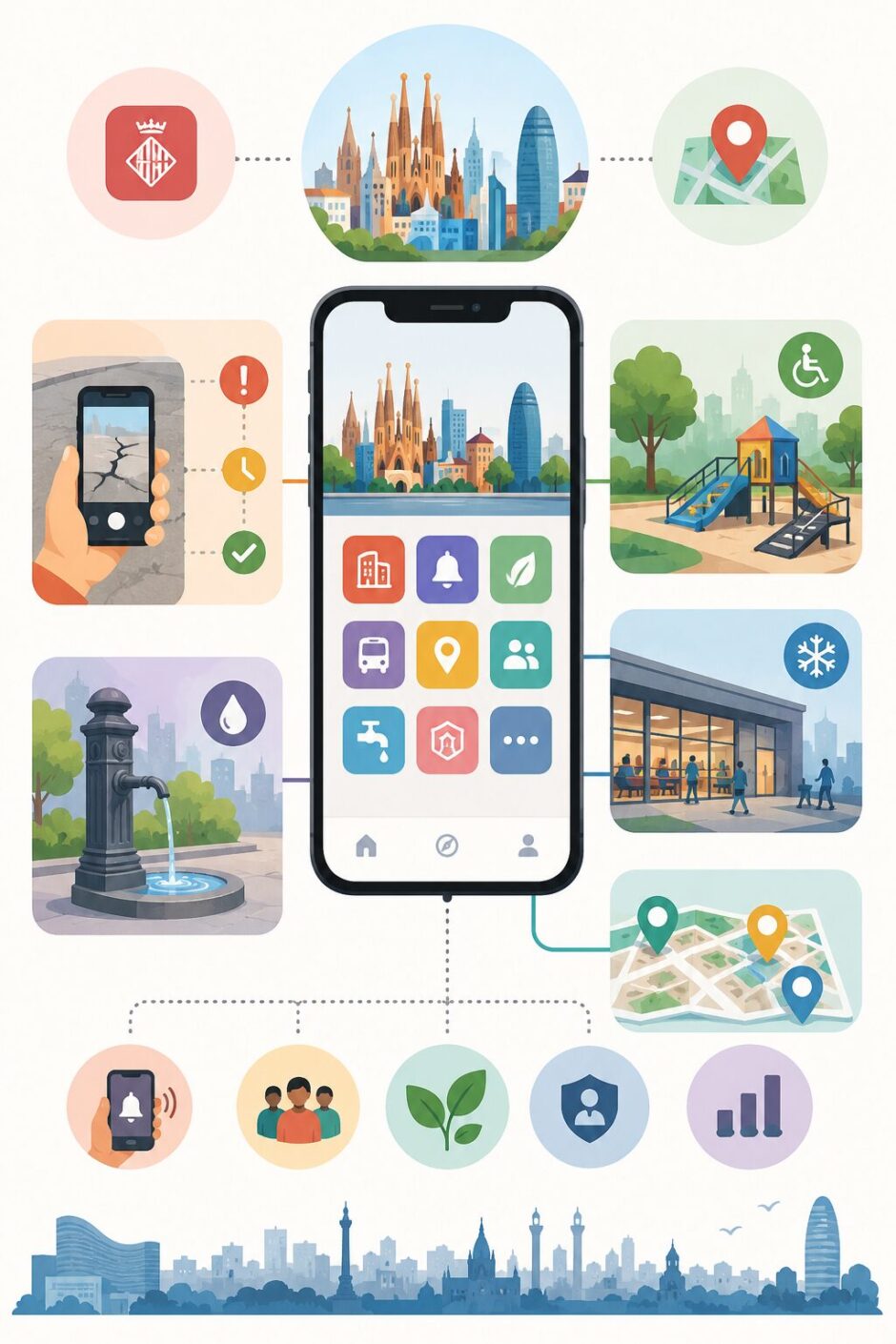 Barcelona a la Butxaca estrena nueva versión con diseño renovado, incidencias urbanas, refugios climáticos, fuentes de agua y servicios municipales para ciudadanos y visitantes.