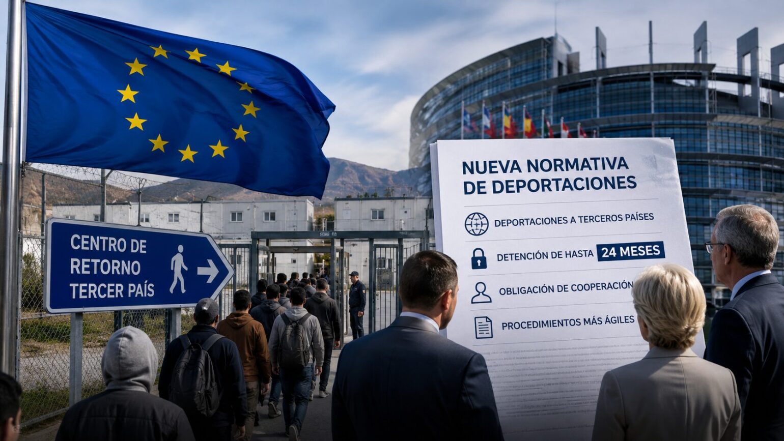 La Unión Europea aprueba una reforma migratoria histórica que permite deportaciones a terceros países, acelera expulsiones y endurece las normas para migrantes irregulares.