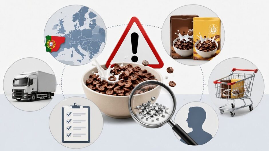 Alerta alimentaria en España por posible presencia de partículas de aluminio en cereales con chocolate Gran DIA y Golden Bridge procedentes de Portugal. Lotes retirados y aviso de AESAN.