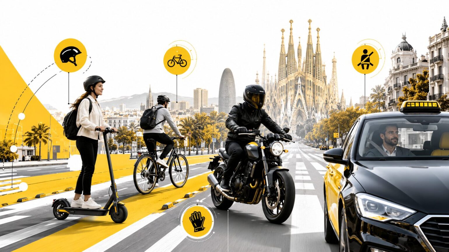 Nueva ley para quienes están en España y Barcelona: desde el 1 de octubre de 2026 cambian las normas para patinetes, bicicletas, motos, taxis y conductores. Edad mínima, casco, chaleco, guantes y multas.