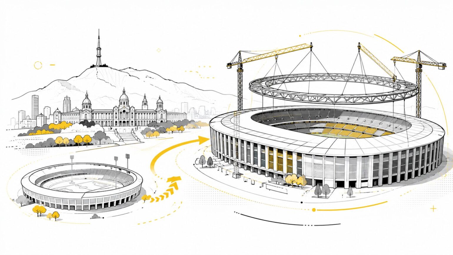El FC Barcelona jugará la primera vuelta de 2027/28 en Montjuïc mientras instala la cubierta del Spotify Camp Nou. El regreso al Camp Nou está previsto para enero de 2028, sujeto a permisos y obras.